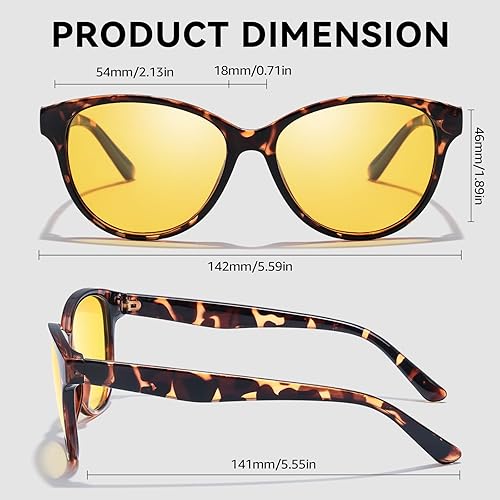 Vista 4 de SIPHEW Gafas de sol polarizadas redondas vintage para mujer, gafas de sol retro de diseño moderno con protección UV para exterioresajuste medio