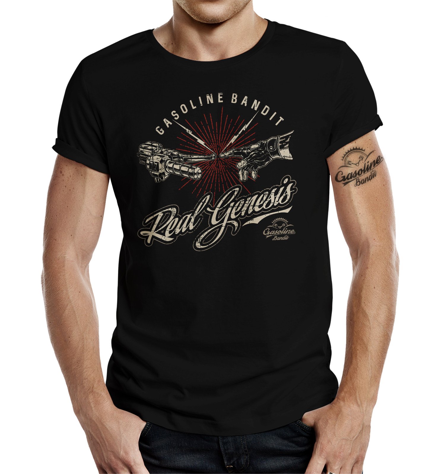 Gasoline Bandit Maglietta originale Biker Racer: Road Rash – Born to Ride, Sabbia lavata 771, XXXL