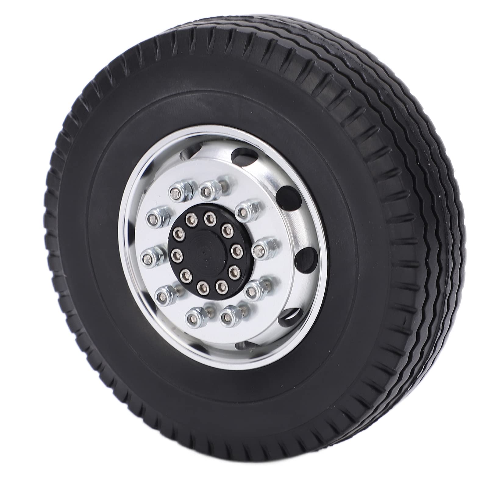 Metal Przednia Pia 2 Szt, Opony Gumowe 22 Mm, do Przyczepy RC | Wytrzymała piasta ze stopu aluminium, bieżnik o dużej przyczepności, zamiennik bezpośredniego dopasowania do ciągnika