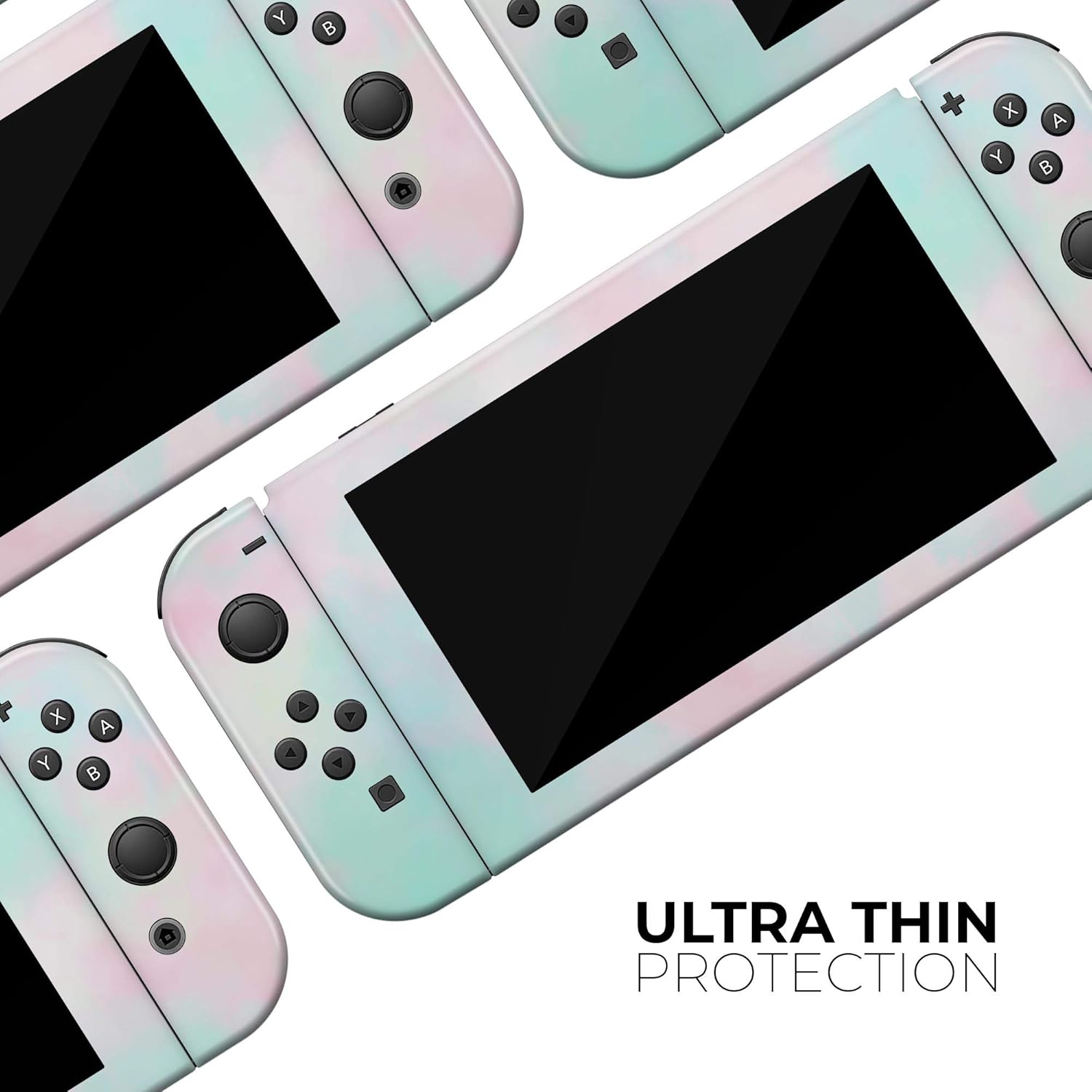 Design Skinz Pretty Pastel Clouds V7 - Skin Decal Protective Scratch-Resistant Removable Vinyl Wrap Kit Compatible with The Nintendo Switch Console & JoyCons Bundle