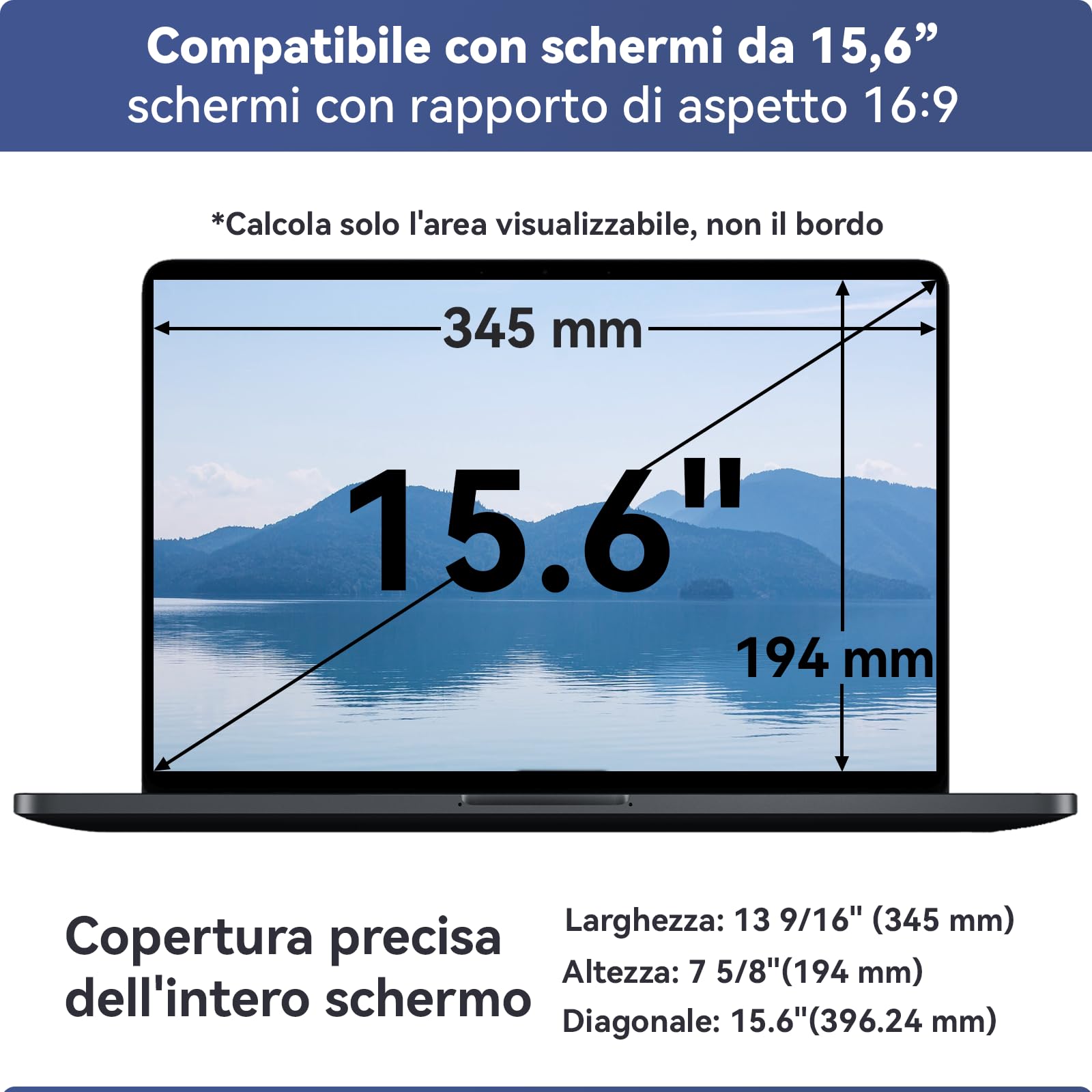 2 Pezzi Pellicola Schermo 15.6 Pollici 16:9, Filtro Anti Luce Blu per Schermo PC Compatibile con HP/Dell/Acer/Lenovo/Thinkpad/ASUS, Screen Protector Laptop Anti Scratch Protezione Degli Occhi