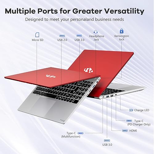 Miniatura 6 de NIMO Portátil FHD lPS de 15.6 pulgadas, 8 núcleos Intel i5-12450H 32GB RAM 1TB SSD (Beat i7-11800H, hasta 4.4 GHz) Ordenador estudiantil con