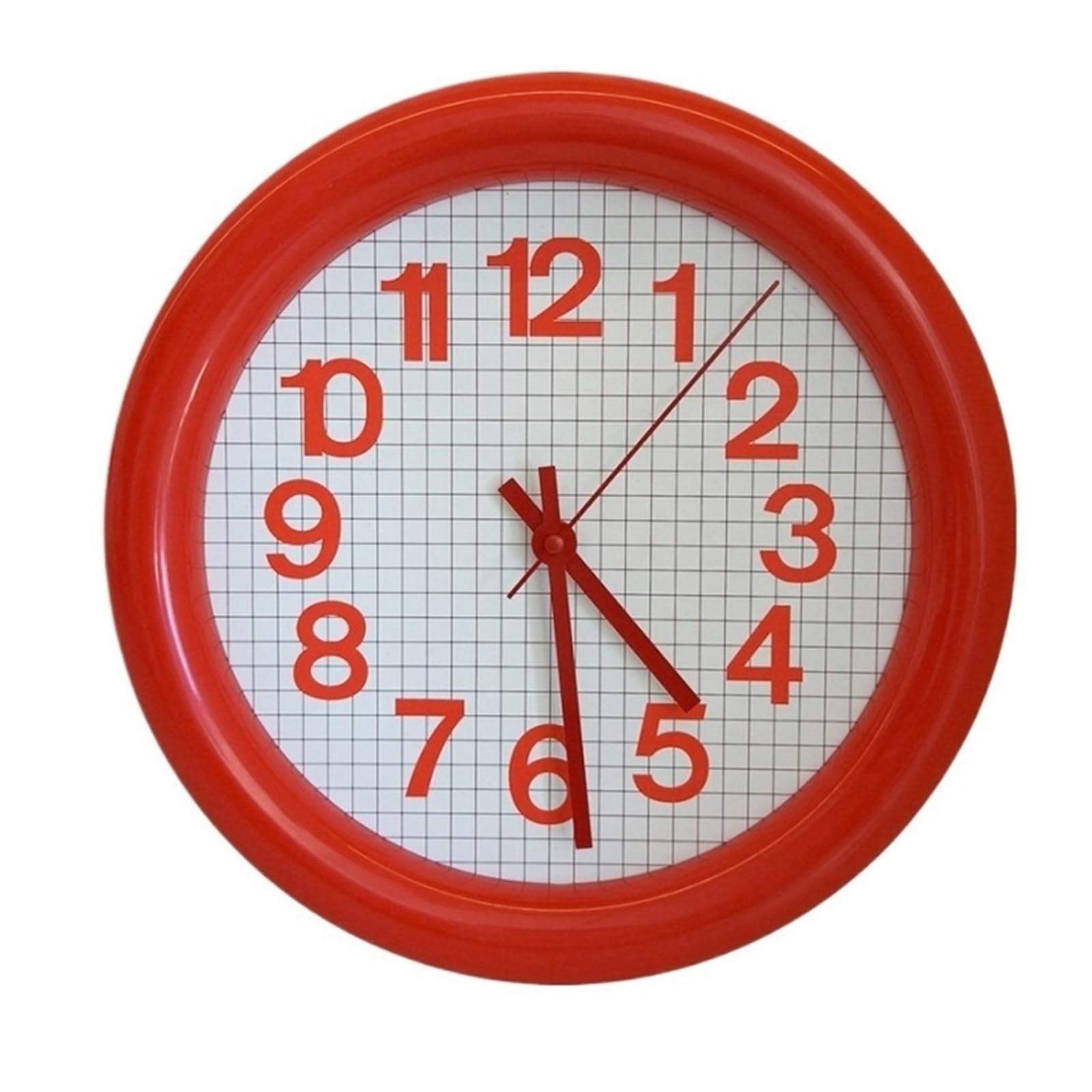 Aioneer Wall Clock Simple And Cute Style Silent Wall Clock Battery Power Furniture Adaptation-Red