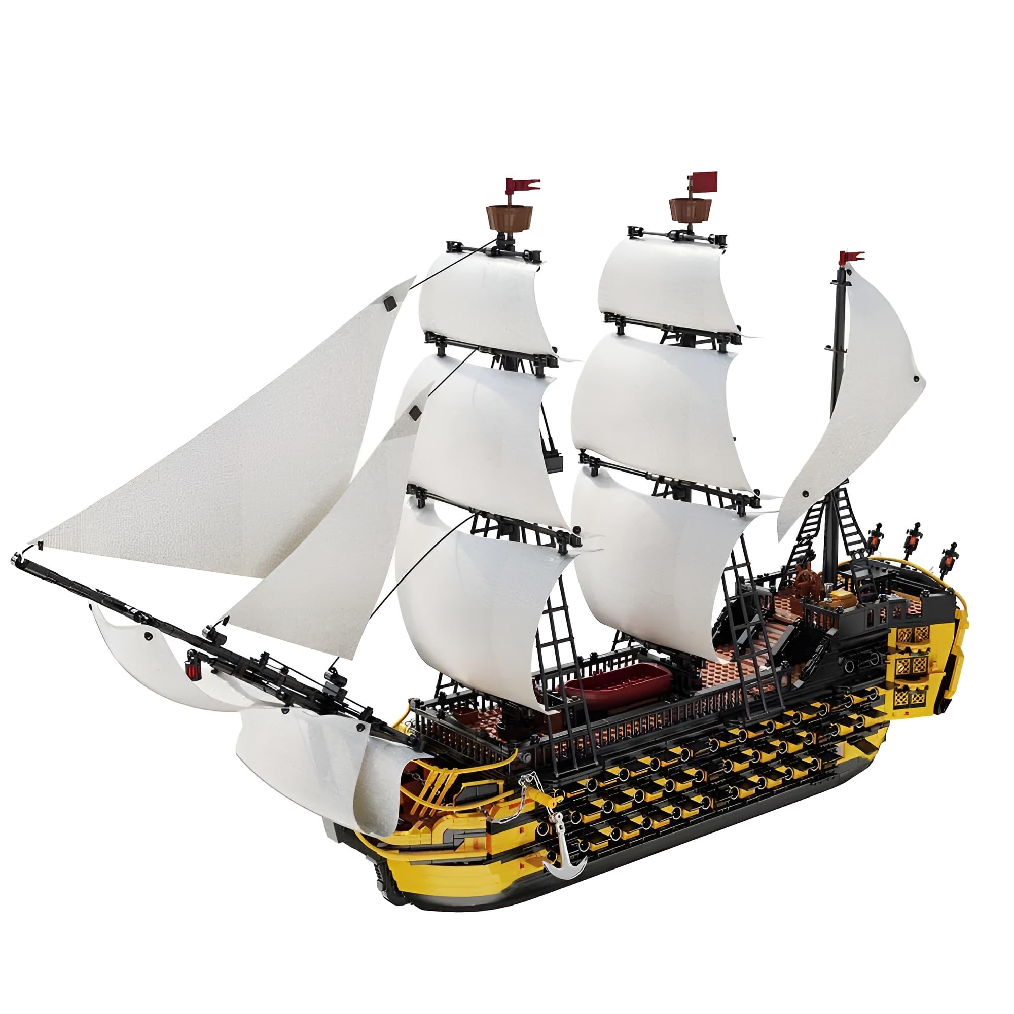 Endeavour Pirate Ship Building Block Set – (2475 PCS) Sailboat Bricks Kit, Collectible warship Model, Home Office Decor, DIY Fantasy Nautical Toy, Creative Gift for Adult, Kid Age 8+