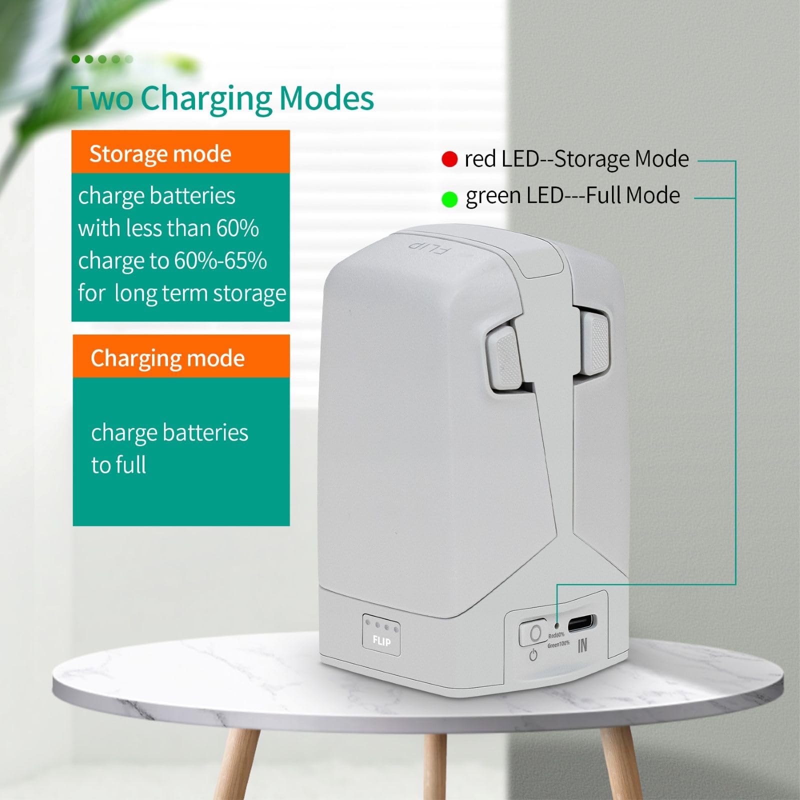 Charger for DJI FLIP Battery Manager 2 Way Storage Vertical Bi-Directional Charger