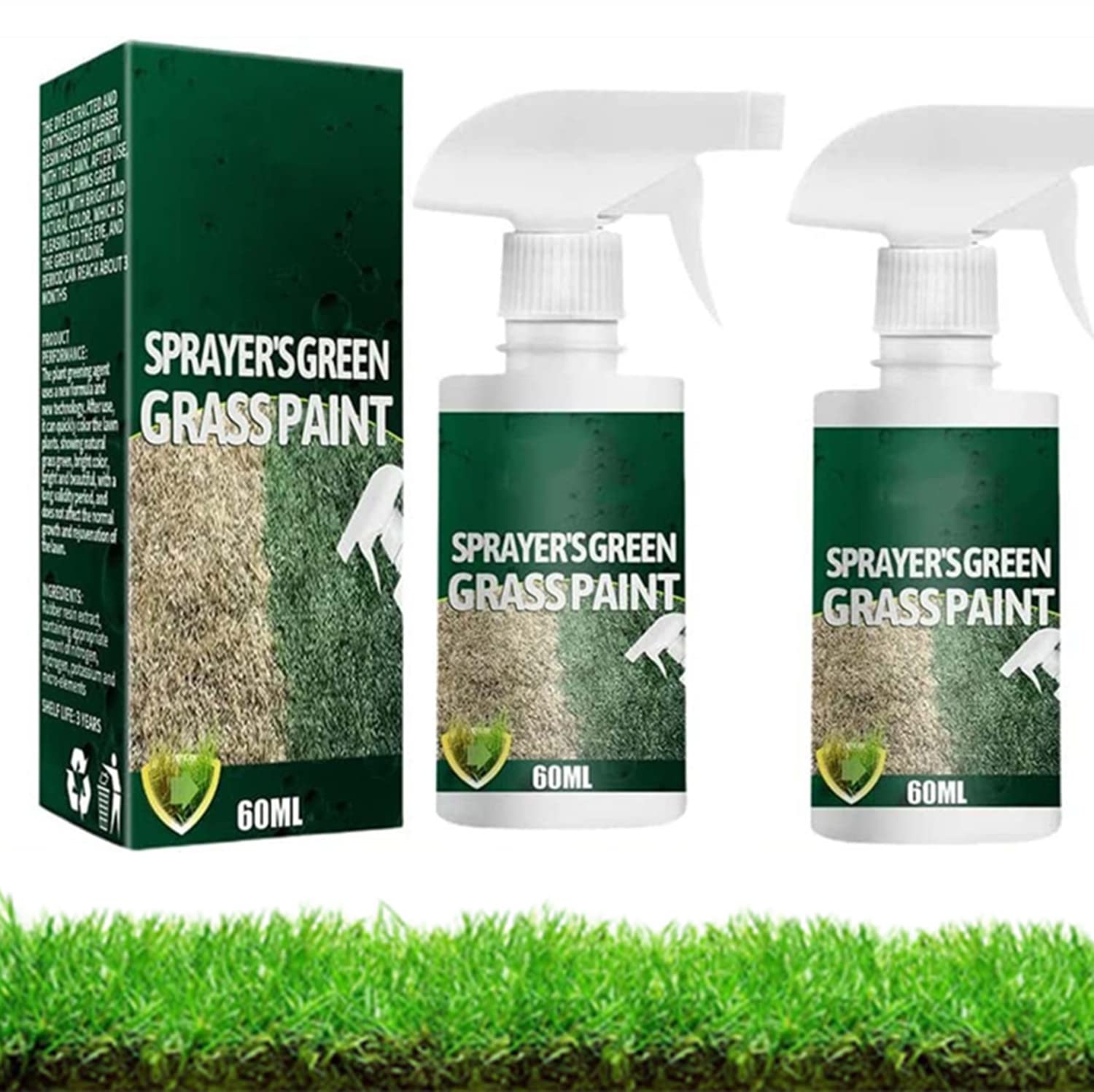 2026 Upgraded Green Grass Lawn Spray, LawnPaint LawnColorant, Natural Green SprayPaints for Lawn and LawnPaints, Grass Paint Sprays For Lawns, Eco-Friendly&Pet Friendly (2pcs)