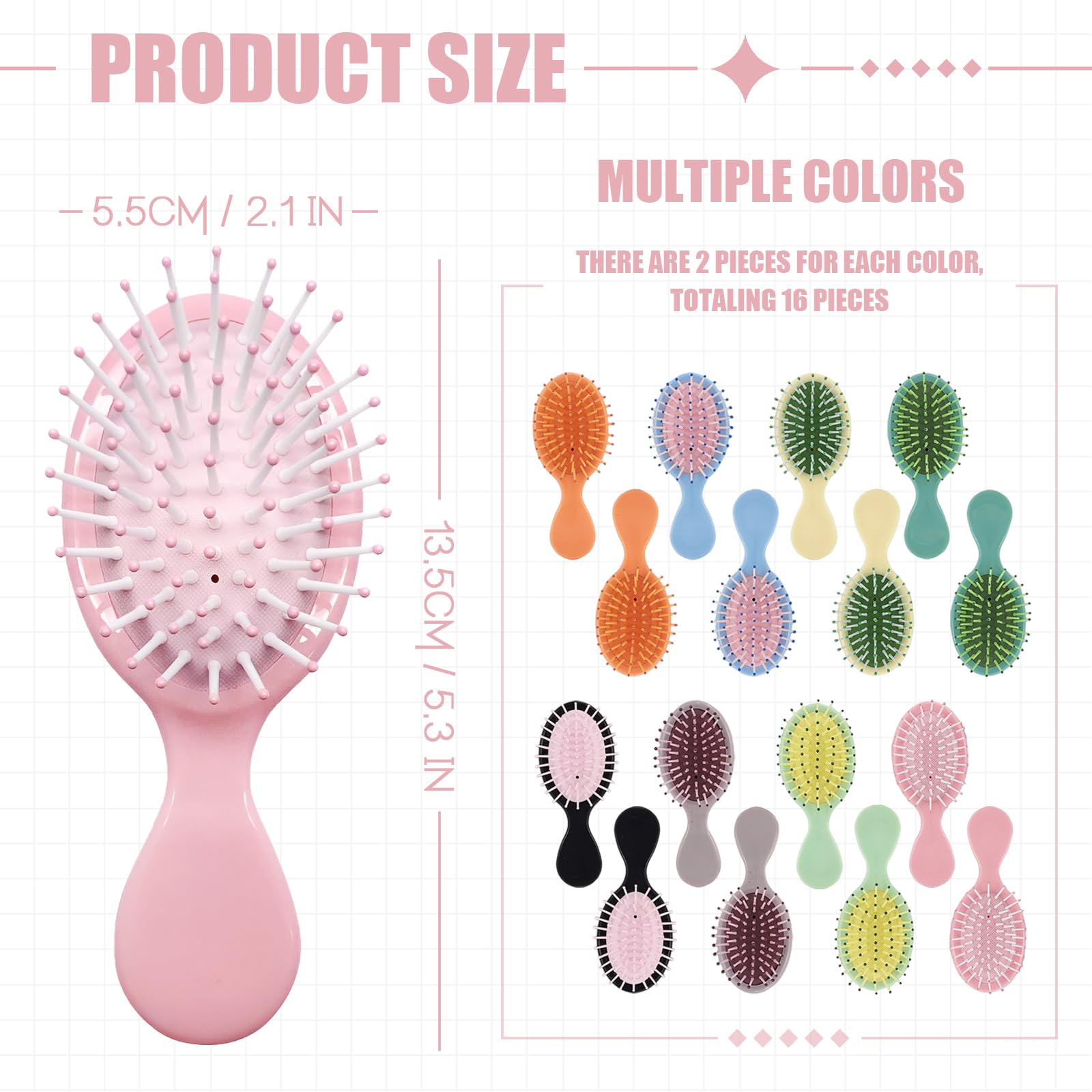 Breast Cancer Awareness Gift Accessories 16 Pcs Mini Hair Brushes with Mirrors f Amazon.com : 16 Pack Mini Hair Brush, Travel Gifts Bulk Mini  main image 2