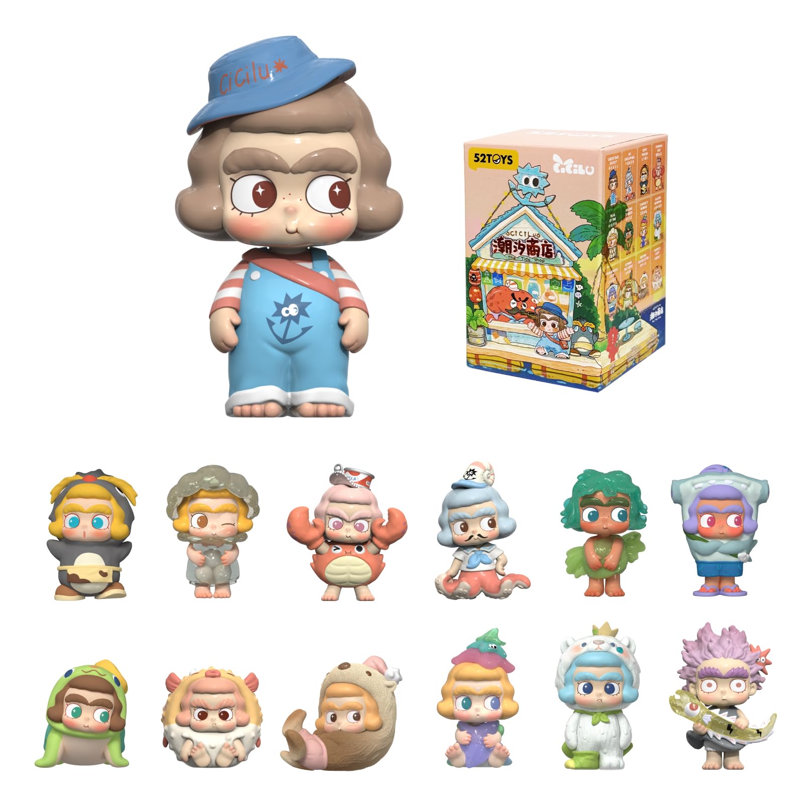 52TOYS CiCiLu The Tide Shop Series, Blind Box 1 PC Random 2.36 Inch Anime Action Figure Collectible Toy, Desktop Home Decoration, Gift for Birthday Party