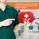 SuccorWare 150 Pieces Mini First Aid Kit - Small Medical Kit with Hard Shell - Emergency First Aid Kit for Car, Travel, Home, Outdoor, Office, Camping, Hiking (Red)