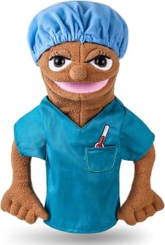 Role Play Hand Puppets Hand Plush Chef Doctor Fireman Pirate Detective Athlete Nurse Worker Hand Puppet Toys Puppets for Kids Storytelling Imaginative Pretend Play Teaching PreschoolNurse