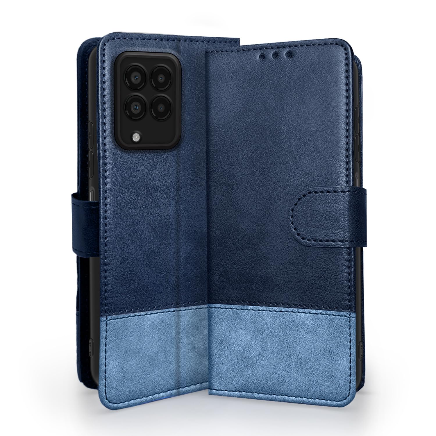 Pikkme Samsung Galaxy M33 5G Flip Cover | Dual-Tone PU Leather Finish | Wallet Style & Stand | Magnetic Flip Case for Samsung Galaxy M33 5G (Navy & Light Blue) (B0CQXPWL86) Amazon Price History, Amazon Price Tracker
