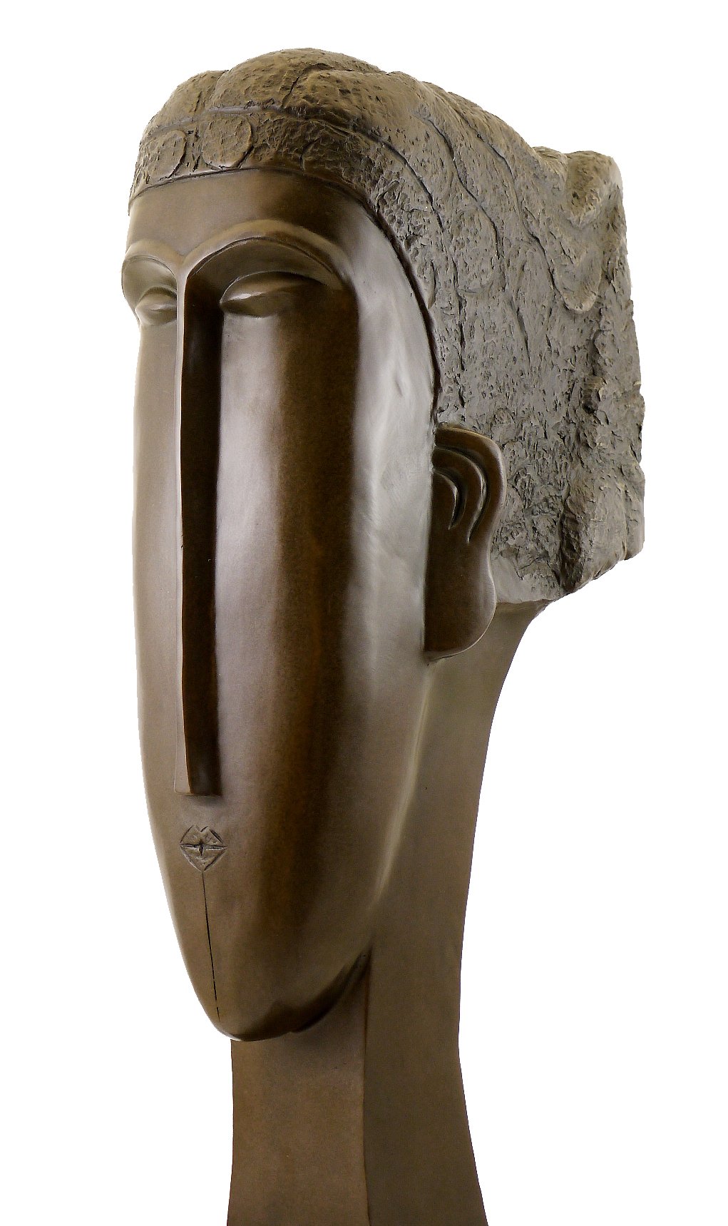 Kunst & Ambiente - Figurka z brązu/głowa z brązu - Head of a Woman (1912) - sygnowana - Rzeźba Amedeo Modigliani - figurka