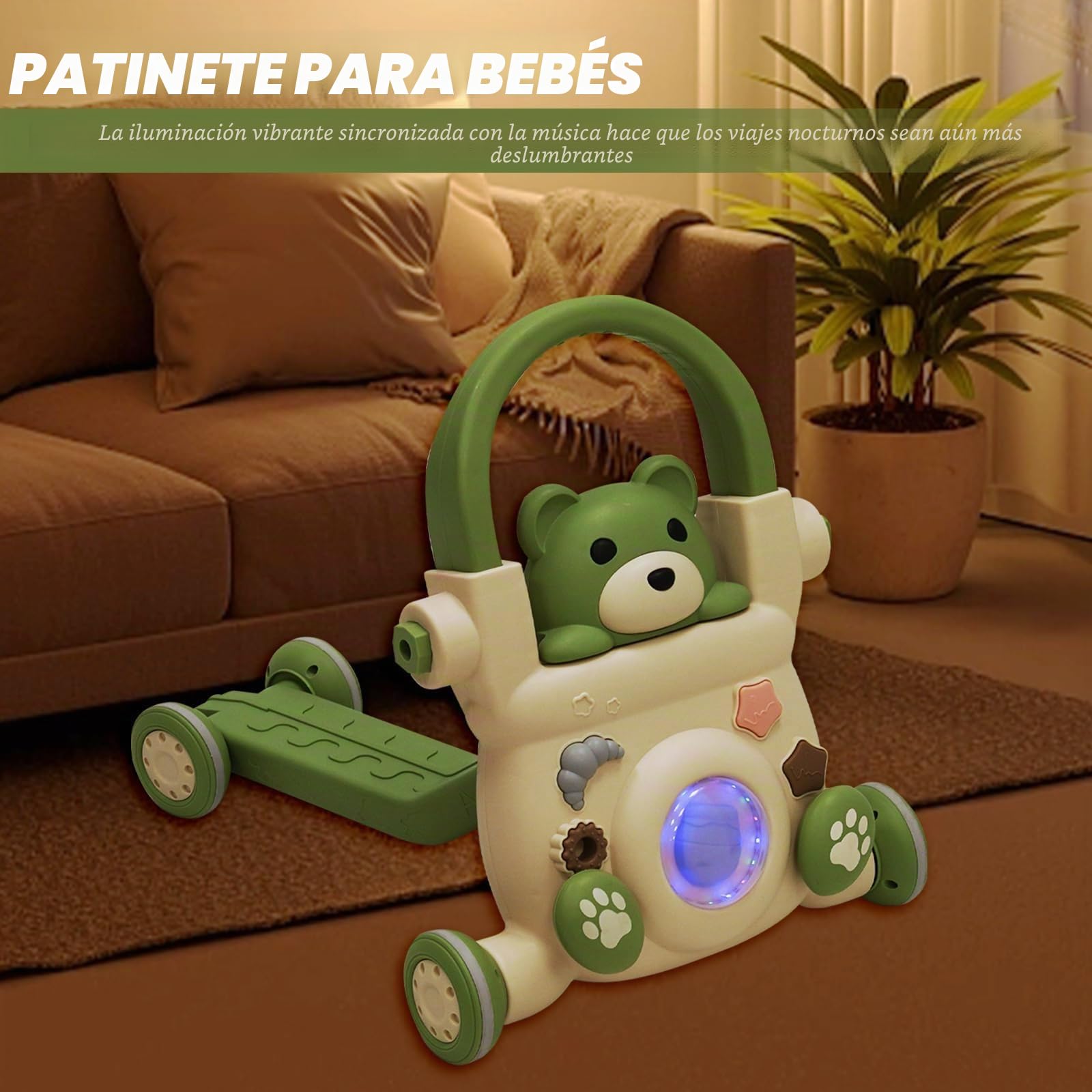 Andador Bebés 3 en 1,con Luces,Música y Juguetes,Velocidad Ajustable Andador,Patinete, Bicicleta sin Pedales,Peso Ajustable,Correpasillos Bebe,Apto Para Bebés Mayores de 6 Meses