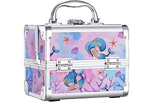 Kids Makeup Organizer by Joligrace- Makeup Train Case with Two Trays