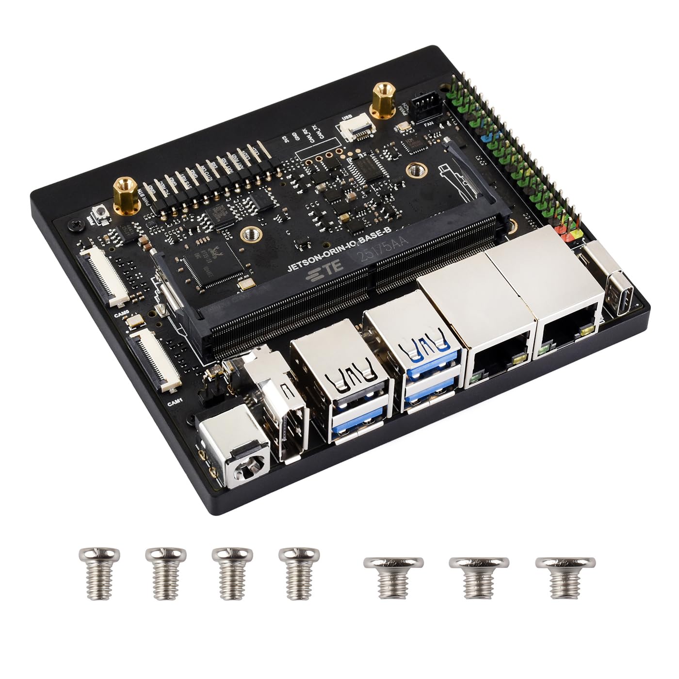 Waveshare Jetson Orin Nano/NX Super Dual Ethernet Base Board, Based on Jetson Orin Nano and Jetson Orin NX Module, Compatible with Jetson Orin Nano Super AI Development Kit Base Board
