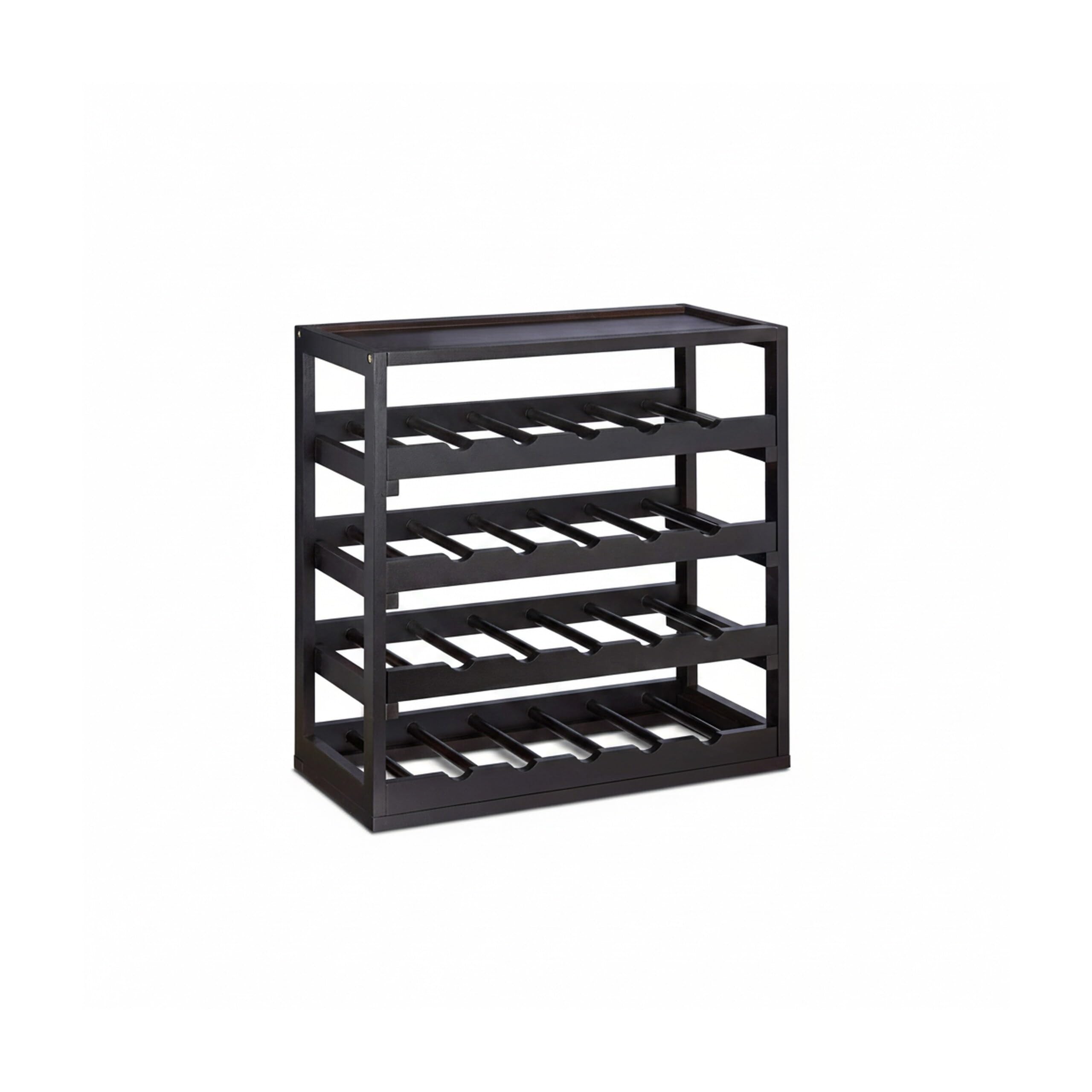 Relaxdays Cantinetta in Legno, Portabottiglie di Vino, Scaffale Portavino per 20 Bottiglie, HLP 52 x 52 x 25 cm, Nero