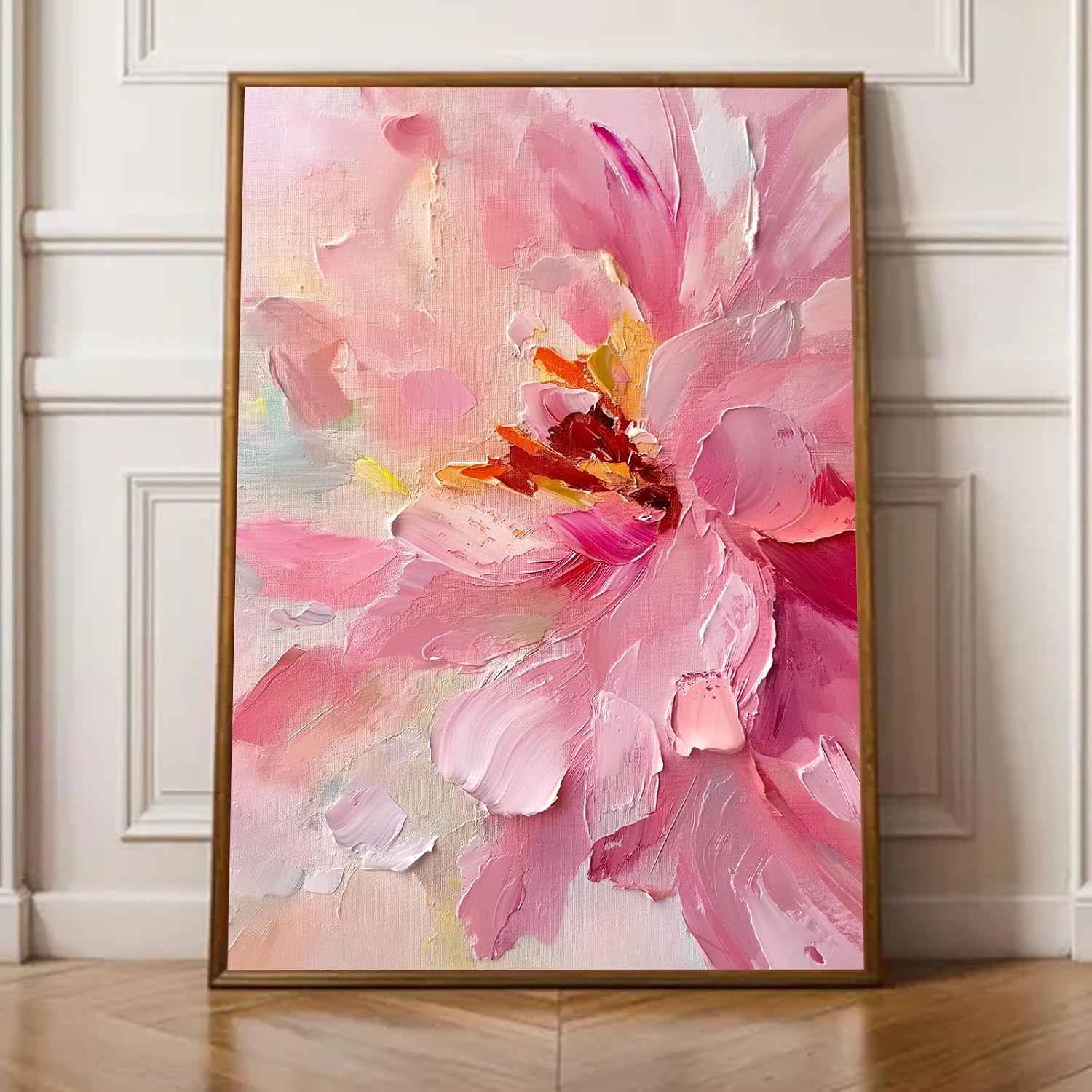 Amazon.com: Abstract Pink Flower Wall Art Abstract Floral Prints Pastel ...