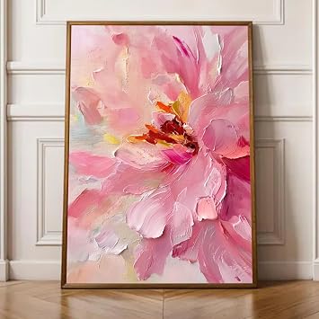 Abstract Pink Flower Wall Art Abstract Floral Prints Pastel Pink Flower Poster Abstract Botanical Prints Modern Peony Artwork Watercolor Floral Painting Blush Flowers Wall Art 16x24inch Frameless