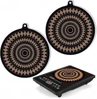 2 PCS Thermochromic Silicone Cooktop Protector Mat - Non-Slip Induction Cooktop Stove Mat For Induction Cookware, Stovetop & Countertop, Easy To Clean & Durable - Color Changing Pot Pad