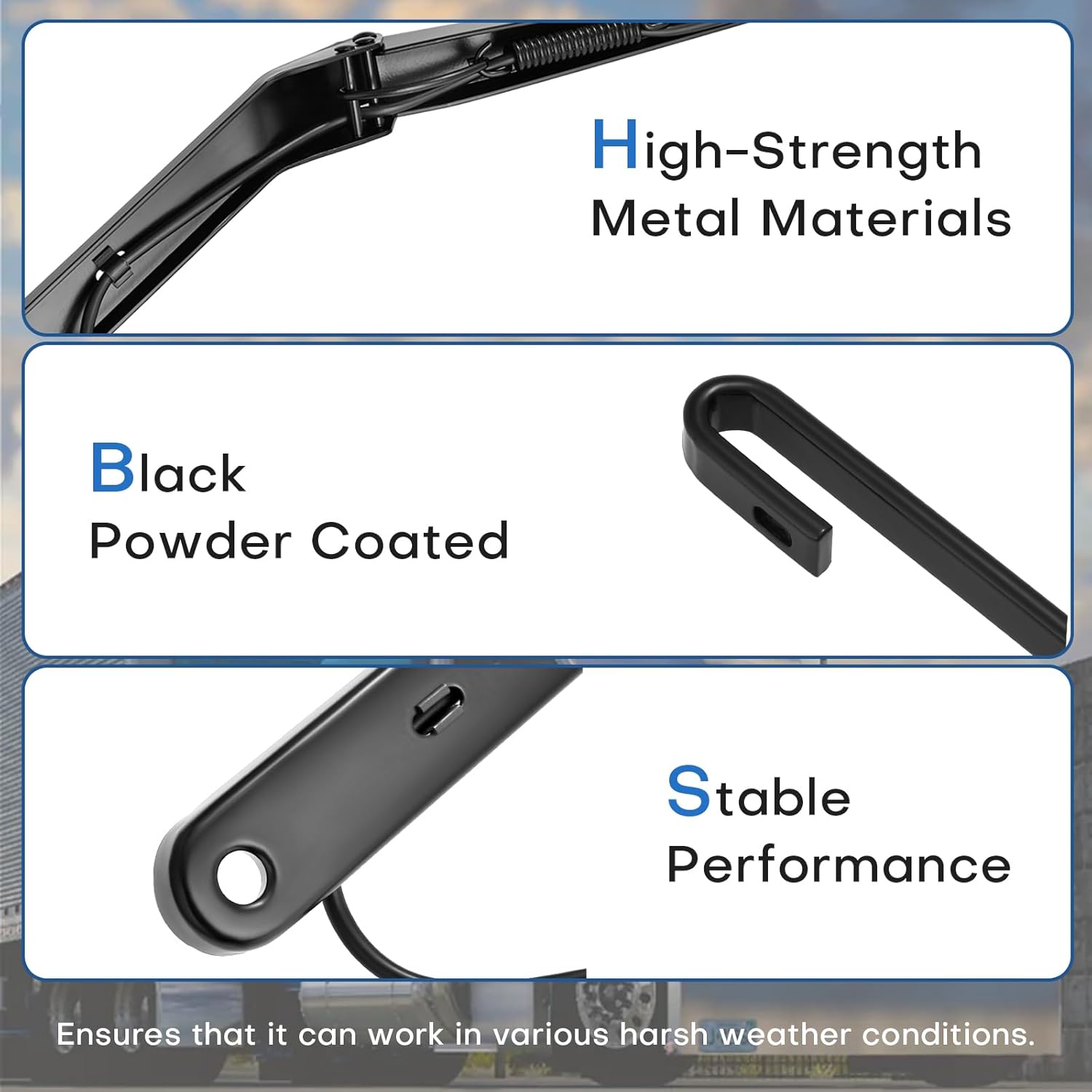 602-5420 Windshield Wiper Arm 2 Pack for Volvo VNL 2008-2014 LH and RH Wiper Arms Replace ‎602-5420 85111394, Black