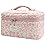 Large Makeup Bag, Cute Cosmetic Bag for Women Girls, Floral Coquette Aesthetic Toiletry Bag, Travel Make Up Organizer Bag (Crushed Flower)