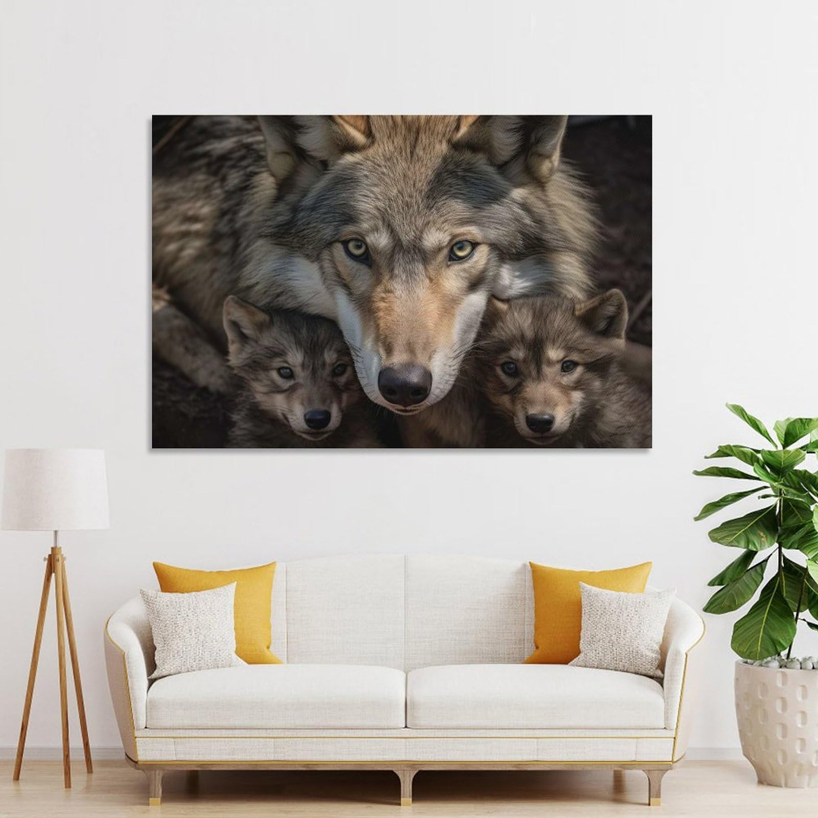 Junmoney Unframe-Style-10 Wall Art Print Wolf Wildlife Photography, 12X18inch(30X45cm), For Living Room, Lounge Or Sitting Room, Eye Catching Artwork For Blank Walls
