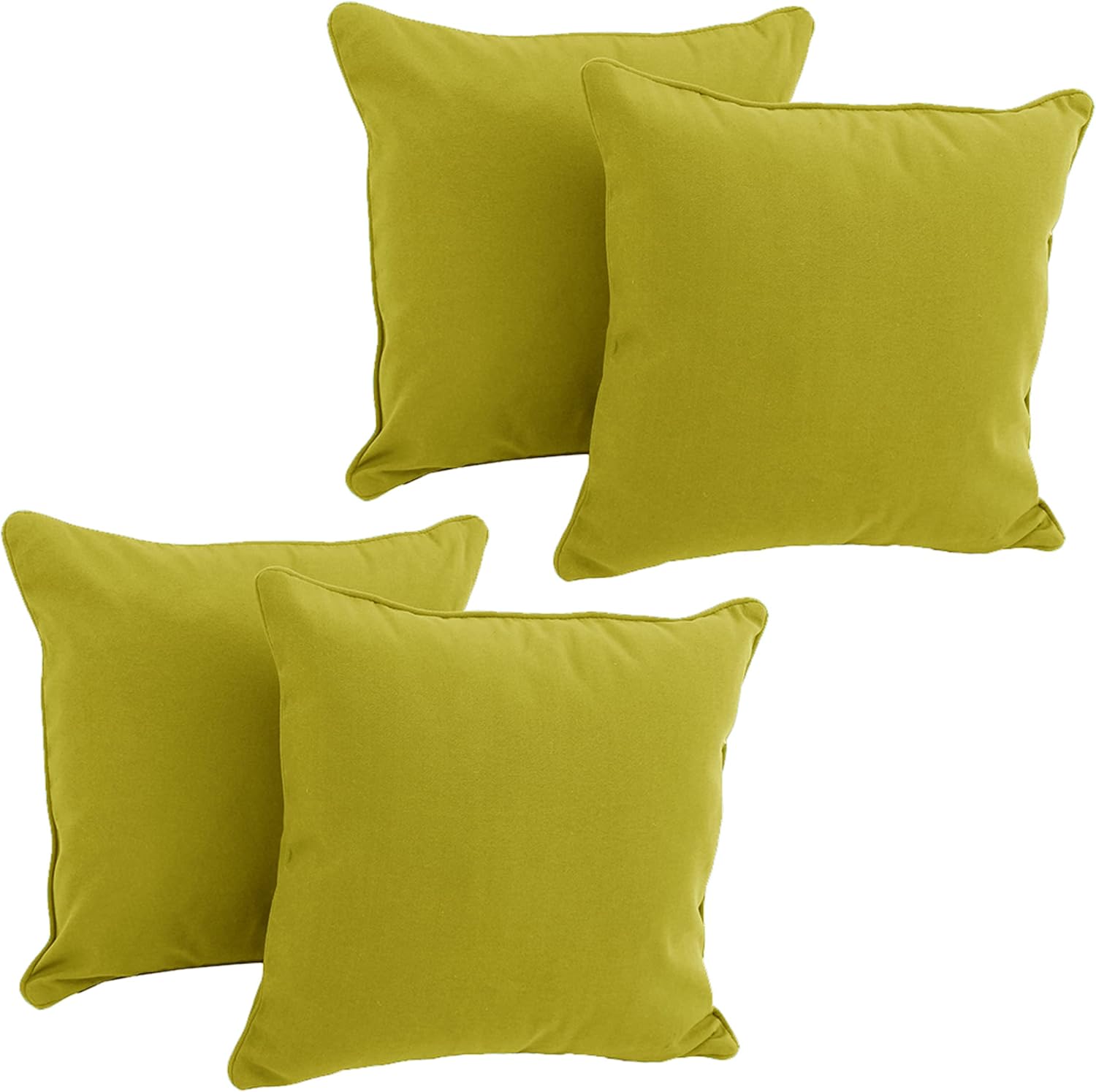 Blazing Needles Corded Twill Square Throw Pillow, 18", Sunset 4 Count