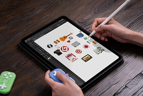 وحدة تحكم صغيرة بحجم الجيب بلوحة ألعاب 8Bitdo Micro Bluetooth مع مشبك محمول لأجهزة Switch وAndroid، تدعم وضع لوحة المفاتيح (أزرق)