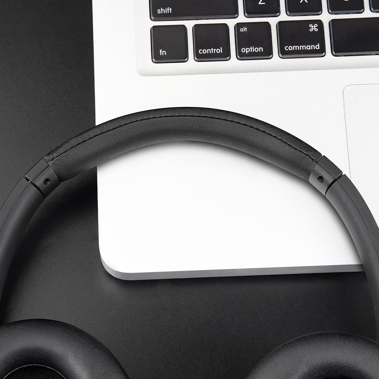 SOULWIT Protein Leather Headband Cover for Sony WH-CH720N/WH-CH720 Headphones, Replacement Headstrap Pad Repair Part, Easy DIY Installation - Black