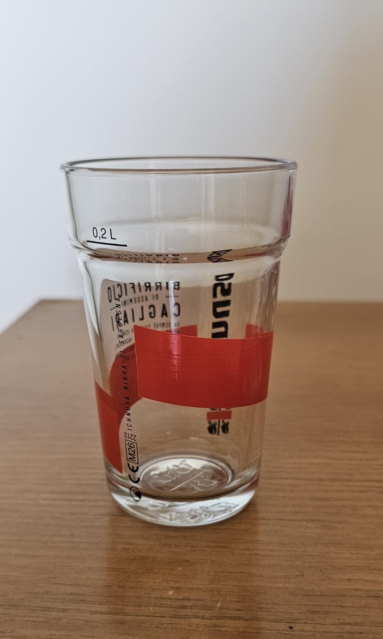 SET 6 BICCHIERI ICHNUSA Vetro DA BIRRA TRASPARENTI DA 20 CL