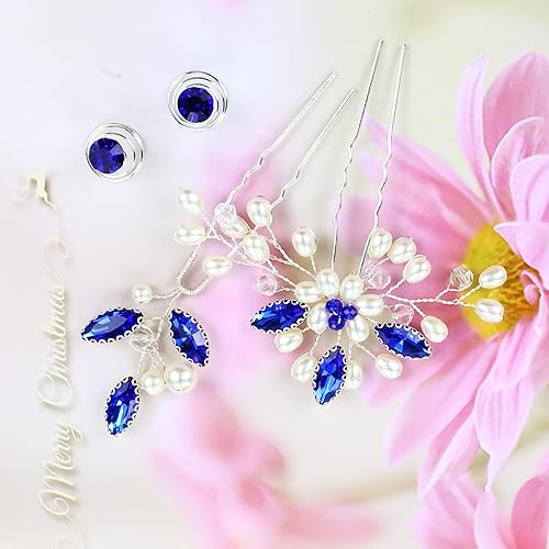 Miniatura 7 de inSowni 7 peines laterales para el cabello con perlas plateadas y perlas, en forma de U, 12 piezas de horquillas para el cabello con diamantes de