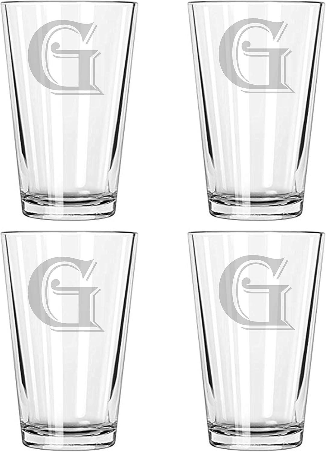 Beer Glass Monogram Set of 4 (S)