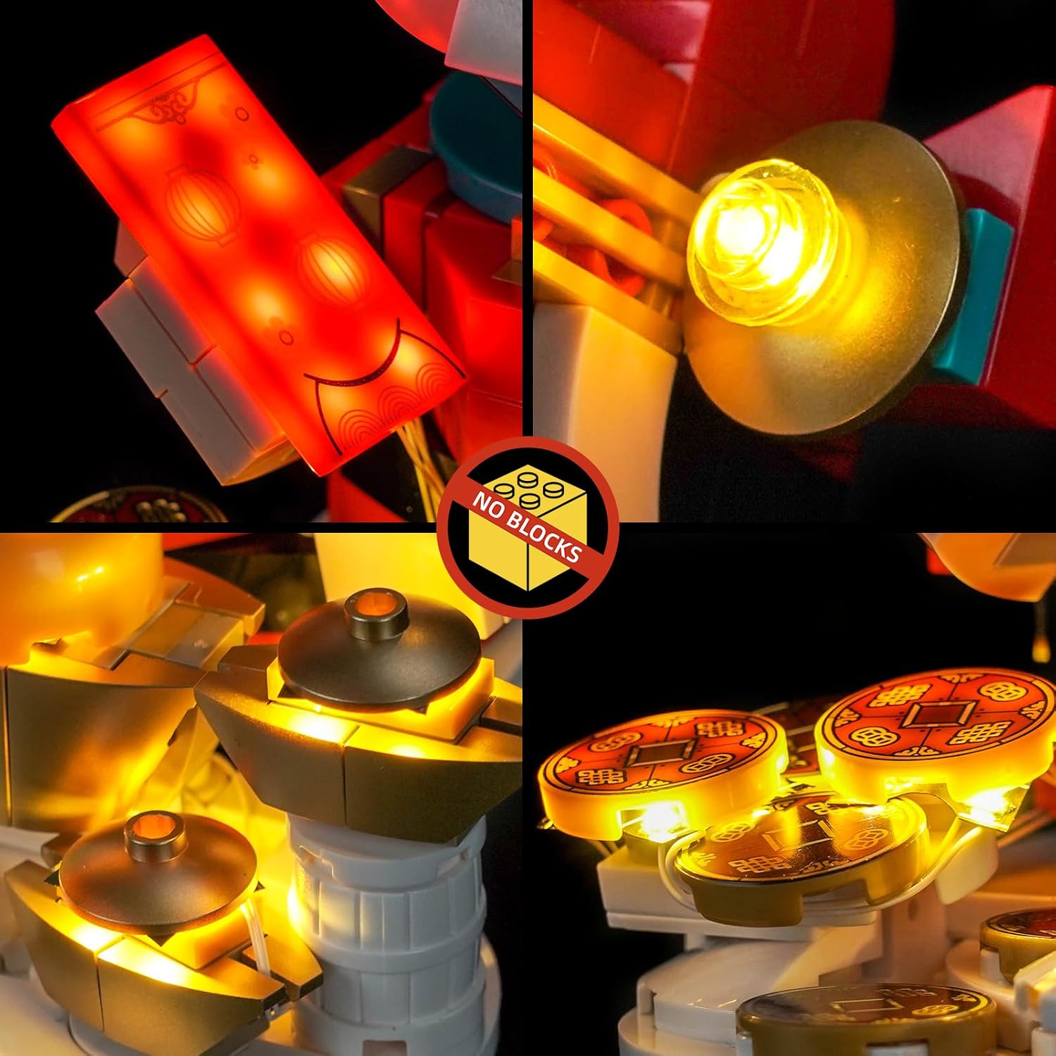 BrickBling LED Light Kit Compatible with Lego Fortune Master, Creative Lighting Compatible with Lego Spring Festival 40864 (Not Included The Model) (40864)