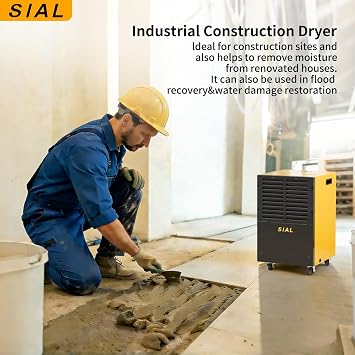 SIAL Industrial Dehumidifier 50L/Day for Home,221㎡,8.2L Water Tank