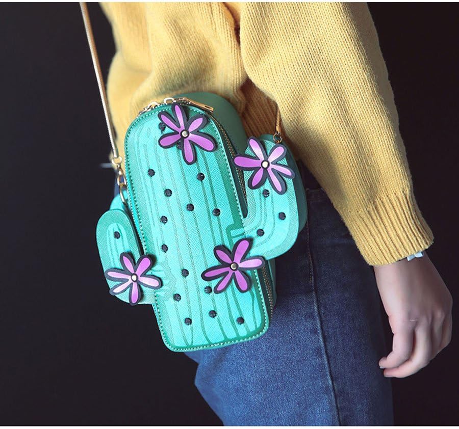 MILATA Women Cactus Shape PU Leather Mini Cross Body Bag Cute Purses Shoulder Chain Bag - Image 2