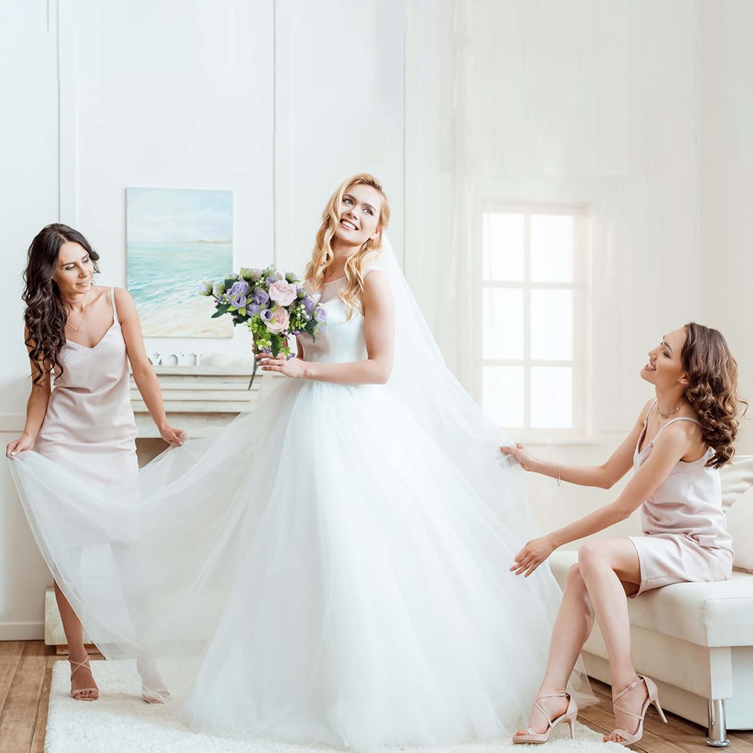 8 Bundles Peonies Artificial Flowers Silk Peonies Faux Flowers Fake Peonies Artificial Flowers Peonies Bouquet for Table Centerpieces Decoration Wedding Decor Home Party Decor (Pink and Purple) - Image 6