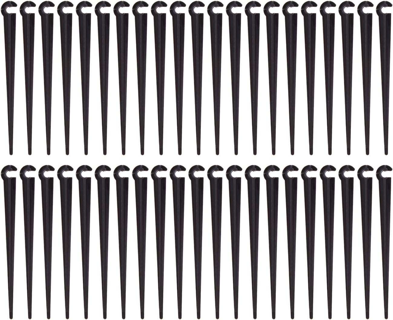 Irrigation Drip Support Stakes for 1/4 inch tube for Flower Beds, Vegetable Gardens, Herbs Gardens, Pack of 100
