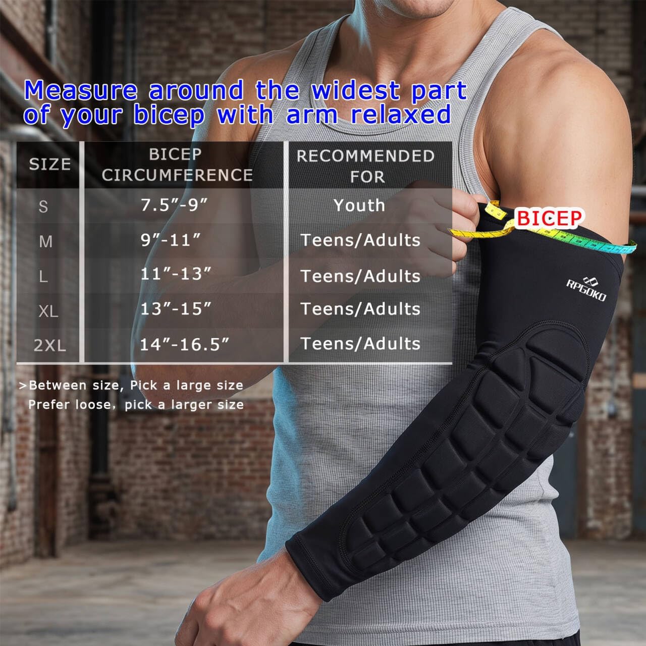 Padded Elbow Forearm Sleeves 2 Pack Compression Crashproof Arm Pads