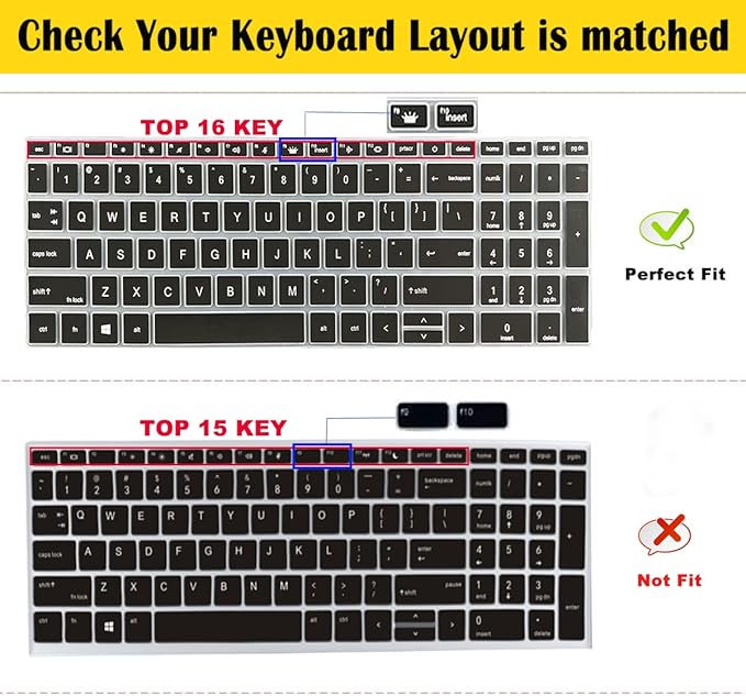 Funda de teclado para HP ProBook 15.6 pulgadas, silicona, CandyBlue miniatura 2