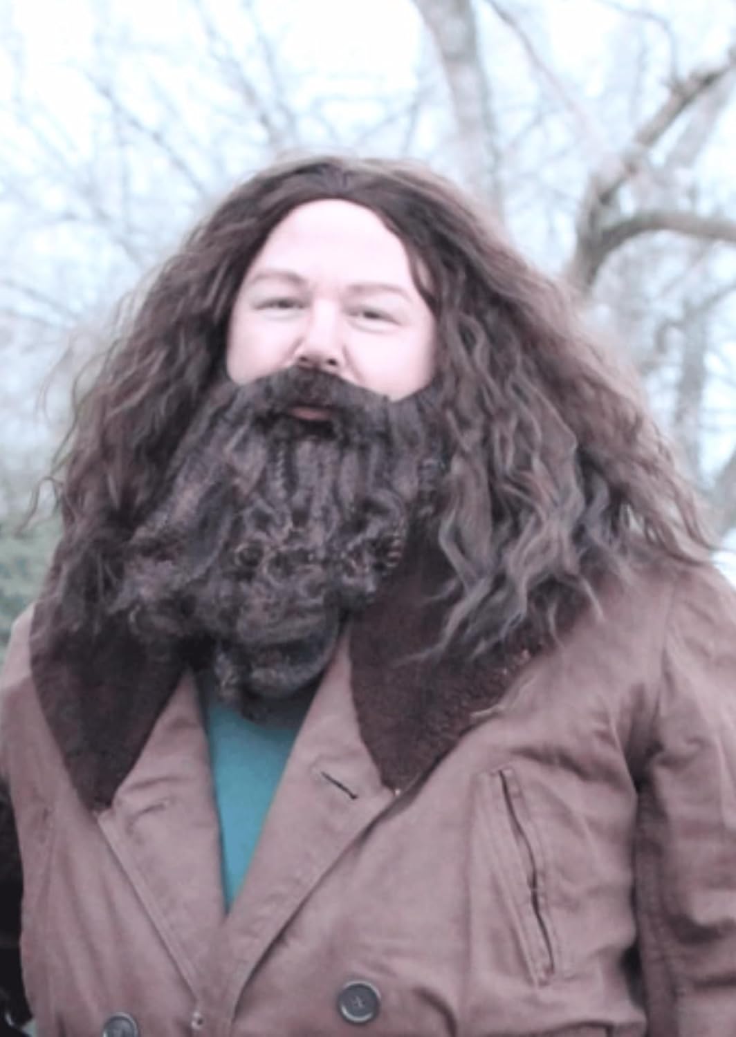 ALLAURA Brown Wizard Wig and Beard Set | Mens Wizard Character | Fake Wizard Beard Mustache Fits Adult Men — Mens Halloween Costume, Compatible with Viking Beard Costume & Viking Wig Man - Image 6