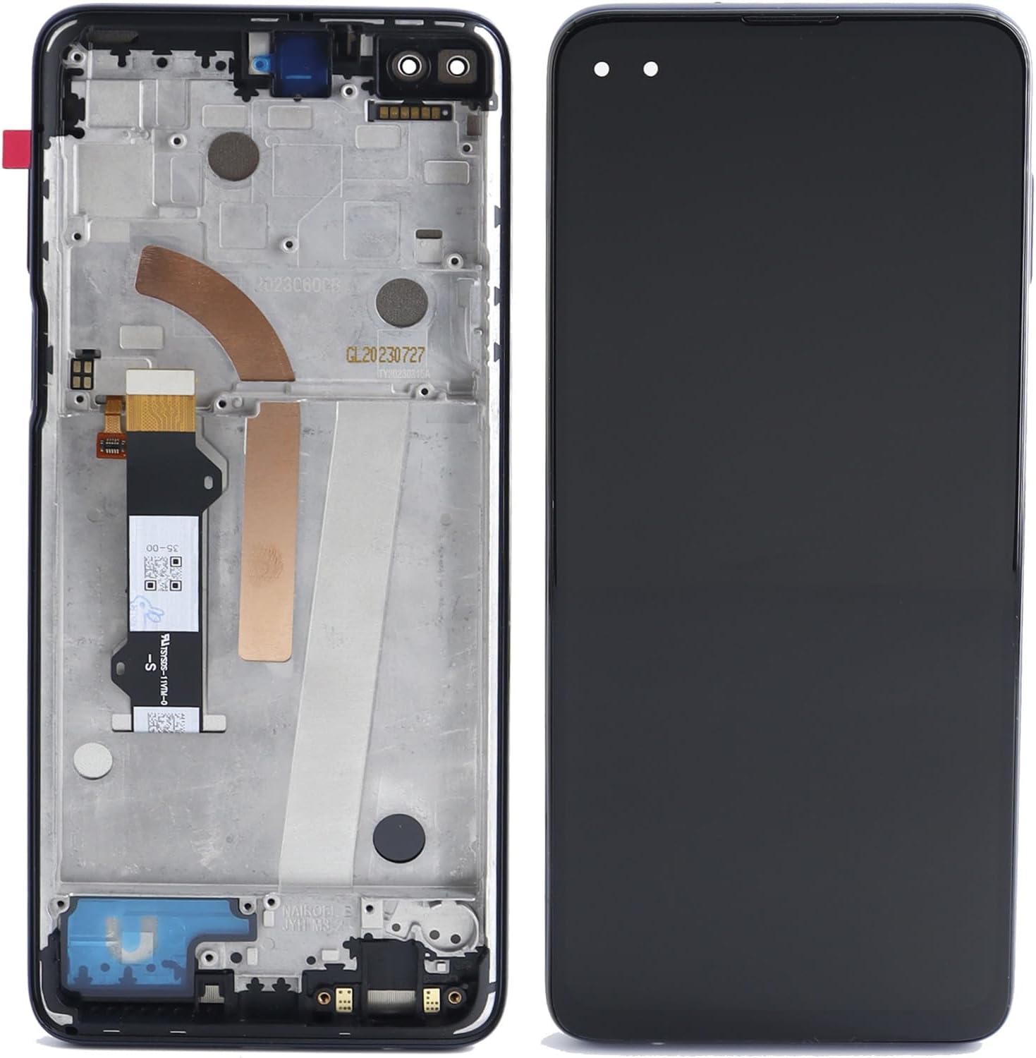 for Motorola Moto One 5G UW Screen with Frame XT2075 XT2075-1 XT2075-2 One 5G G 5G Plus LCD Screen Display Touch Digitizer Assembly with Frame Replacement 6.7“