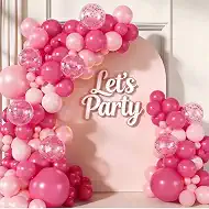 Rose Red Pink Balloon Arch Garland Kit, 143 Pcs Hot Pink Confetti Rose Red Balloons for Women Girls Valentine's Day Mother's Day Wedding Engagement Anniversary Party Decoration Supplies