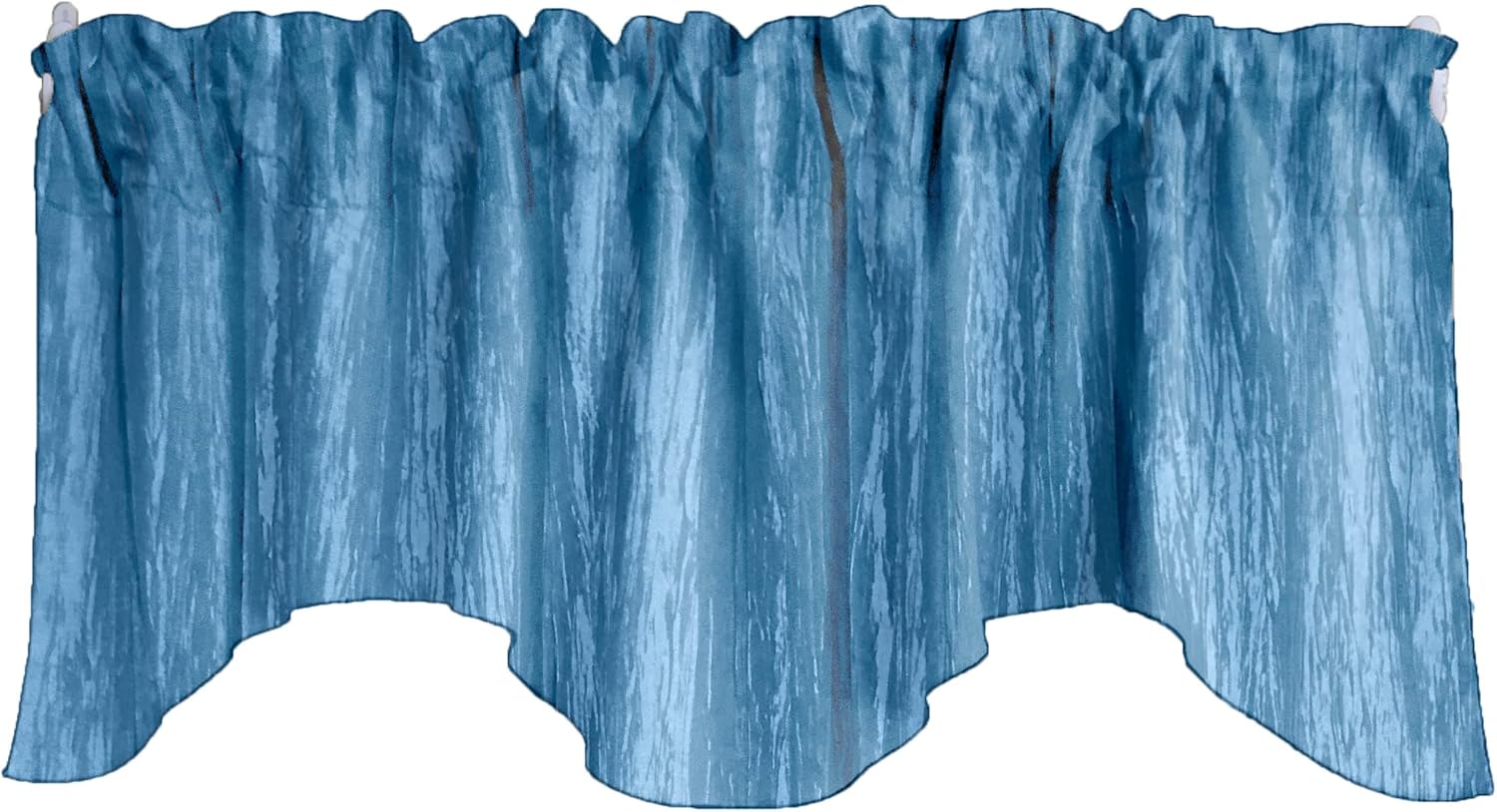 Zen Creative Designs Crushed Crinkle Taffeta Scalloped Wave Window Valance Home Décor Bedroom Nursery Kitchen Window (Turquoise)
