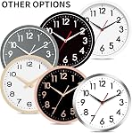 AKCISOT 14 Inch Wall Clock Silent Non-Ticking Modern Wall Clocks Battery Operated - Analog Classic Clock for Office, Home, Bathroom, Kitchen, Bedroom, School, Living Room(Black)