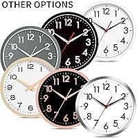 Vista 4 de AKCISOT Reloj de pared de 12 pulgadas, silencioso y moderno, funciona con pilas, reloj analógico clásico para oficina, hogar, baño, cocina