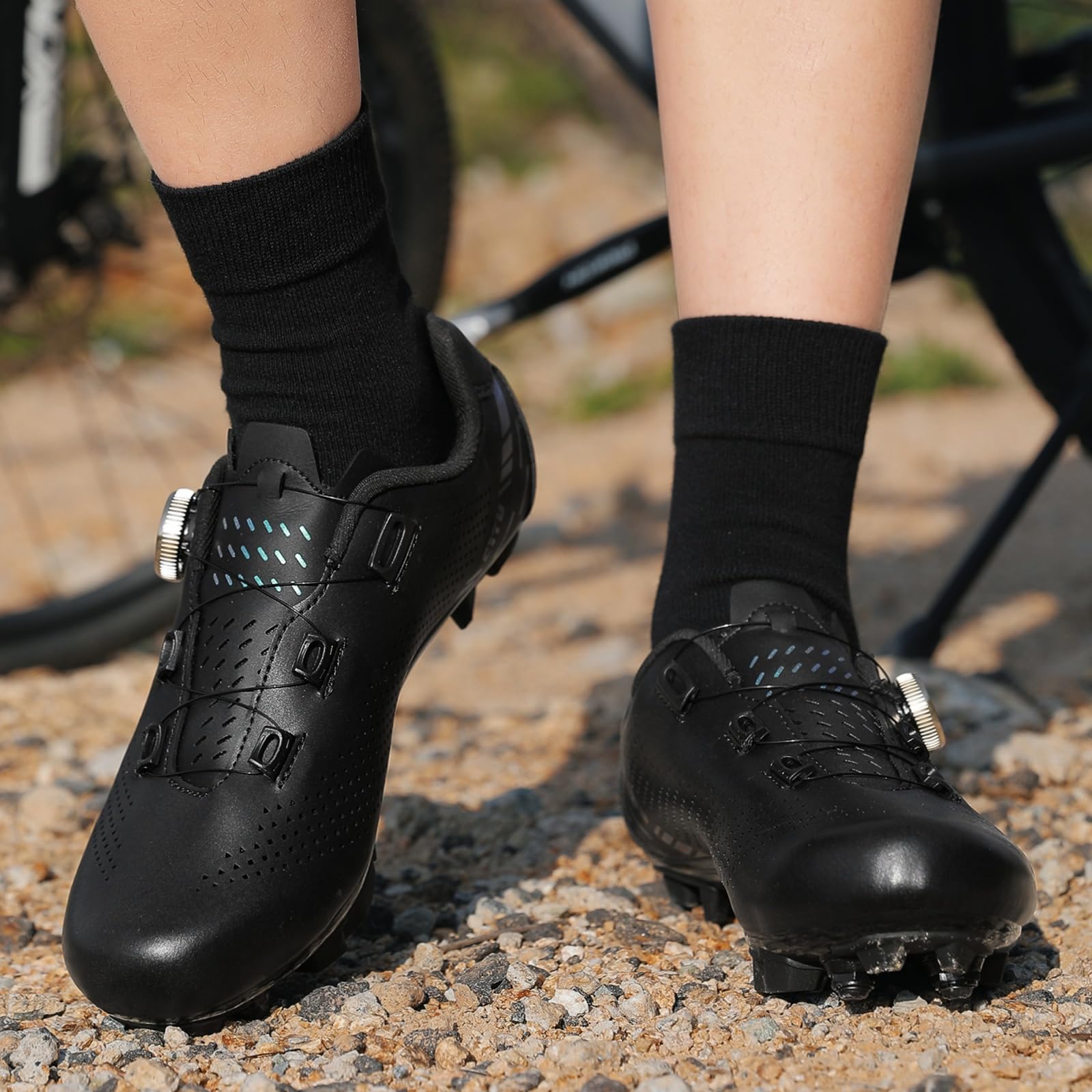 JiuQing Buty rowerowe męskie damskie buty do roweru górskiego z blokami SPD 2 śruby buty do roweru stacjonarnego MTB