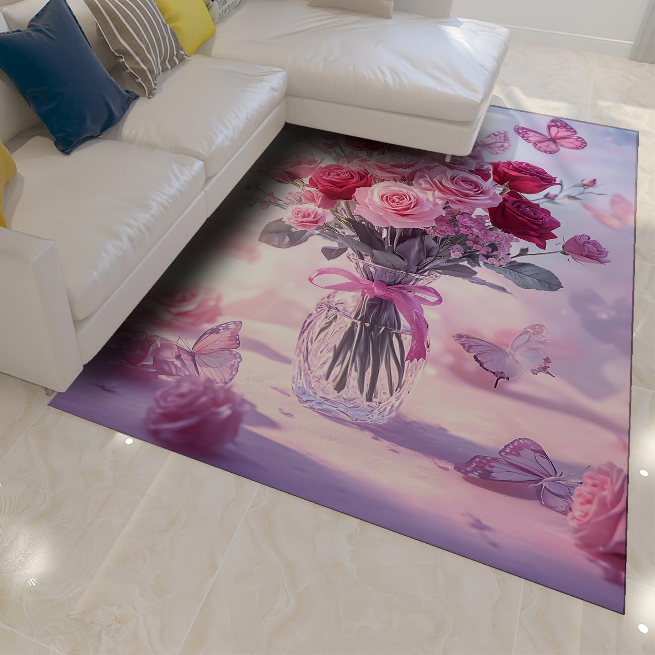 Tapis antidérapant lavable grand format 200x300cm poils courts