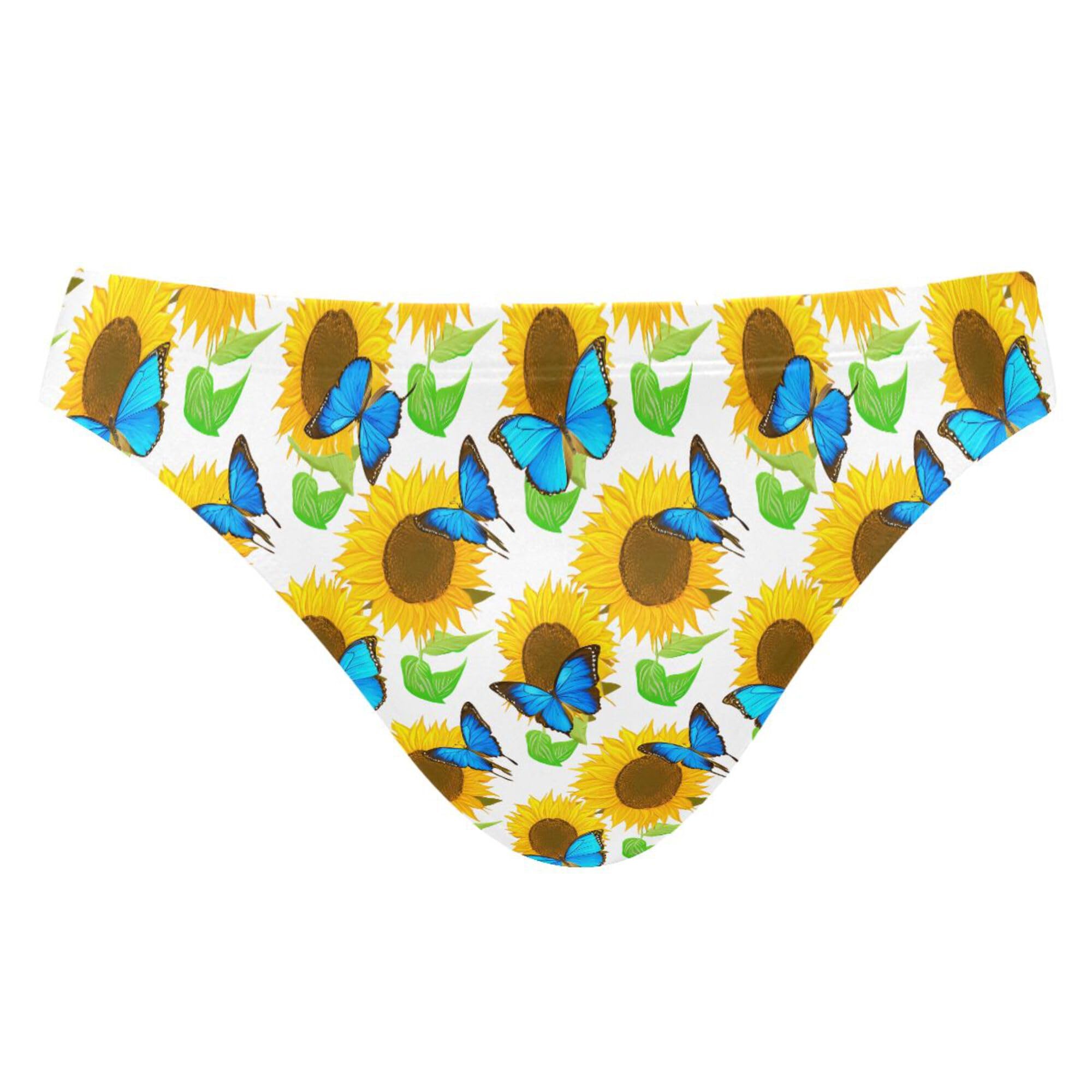 Mens Swim Briefs Butterfly Sunflower Swimwear Bikini Swimsuit XL B0403976
