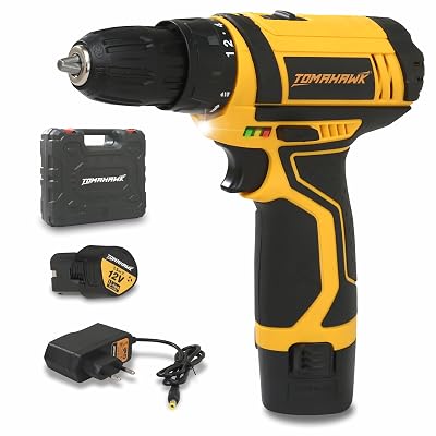 TOMAHAWK® DMD-4100 12V Cordless Screwdriver and Drill Machine - Lightweight, Powerful -1350 RPM - Reversible switch Mult
