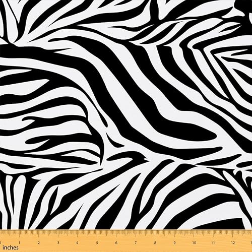 Erosebridal Zebra Print Fabric By the Yard, 1 Yard
